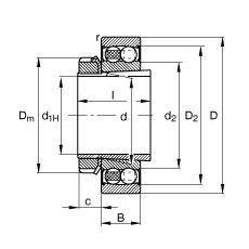 {S 2208-K-2RS-TVH-C3 + H308,  DIN 630  DIN 5415 ˜ʵҪߴ, F׺;oףɂȴܷ