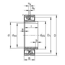 {ĝLS 22332-K-MB + AH2332G,  DIN 635-2 ˜ʵҪߴ, F׺ж